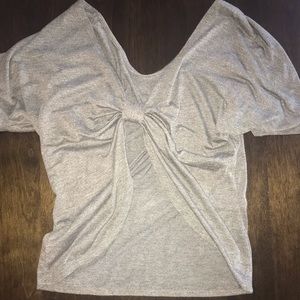 Tops - Gray bow back shirt Tops - Gray bow back shirt